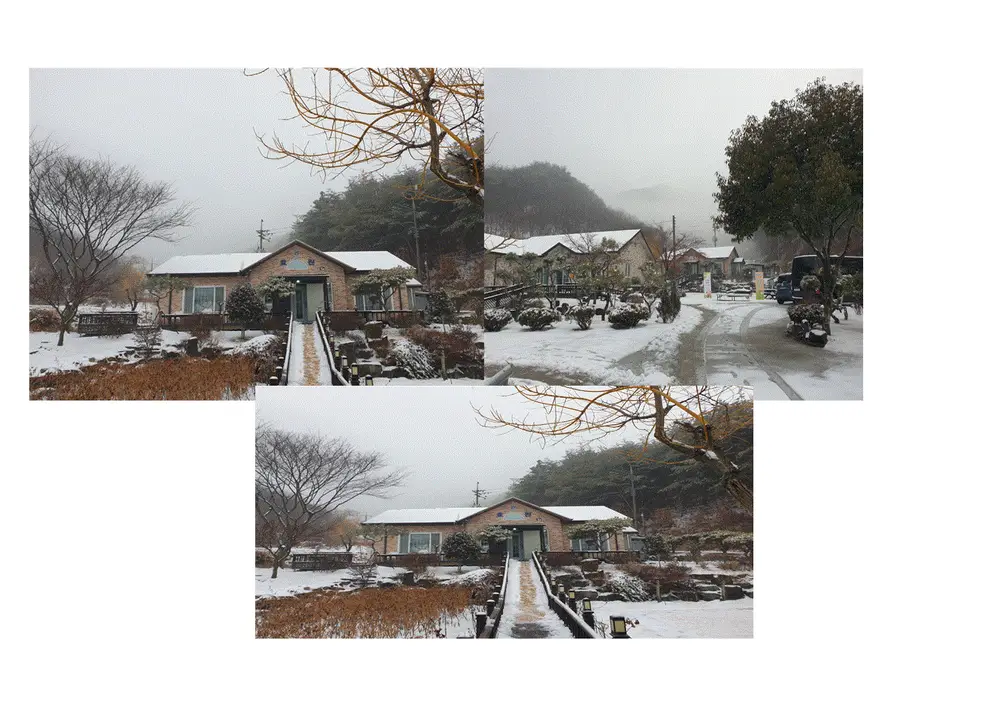 눈이 내렸을때 효원의 전경